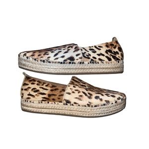 Animal print espadrilles for women.